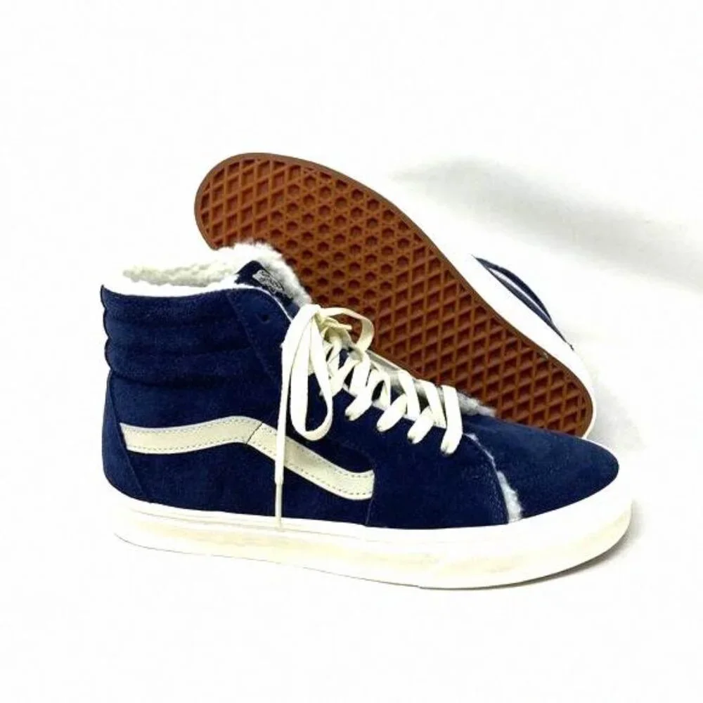VANS Sk8-Hi Cozy Hug Shoes Skate Suede Faux Fur VN0005U9JDU Casual Women's Navi